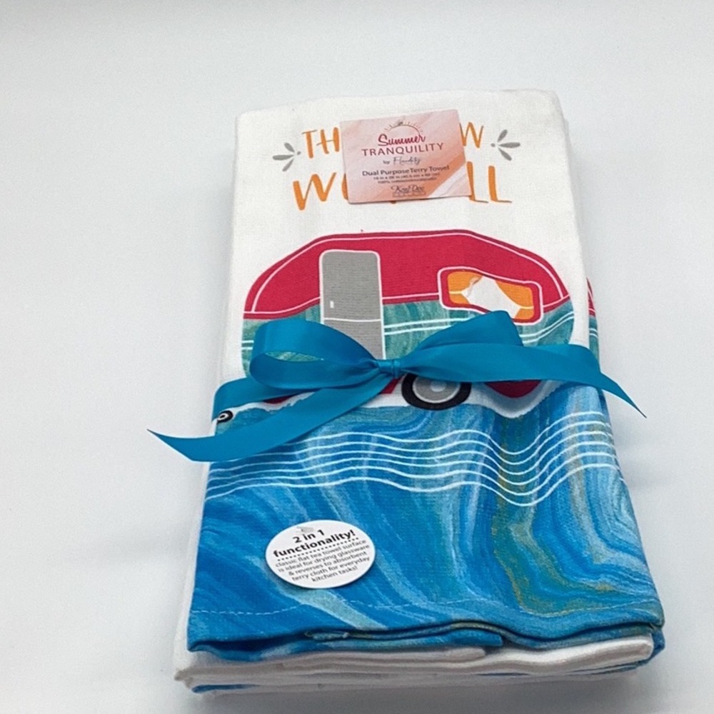 Set of 3 Summer Tranquility Dual Purpose Terry Towel